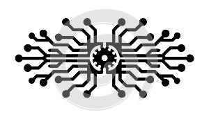 Horizontal Circuit Board Lines: Tech Connectivity & Innovation, vector design Generative AI