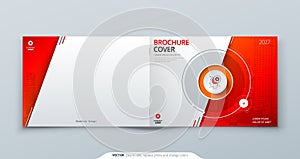 Horizontal Cover template. Horizontal Red template for brochure, banner, plackard, poster, report, catalog, magazine or