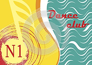 Horizontal dance club banner with sea motive