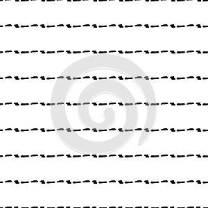 Horizontal dashed stripes seamless vector pattern