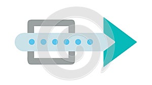 Horizontal Dotted Arrow, Progress Flow Icon, vector design Generative AI