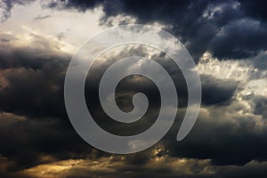 Horizontal dramatic cloudscape background