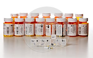 Horizontal drug bottles