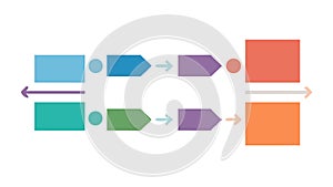 Horizontal Flow Diagram Vector for Process & Workflow Presentation, vector design Generative AI