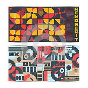 Horizontal Flyer template with Abstract Geometric Shape Compositions. Vector illustration photo