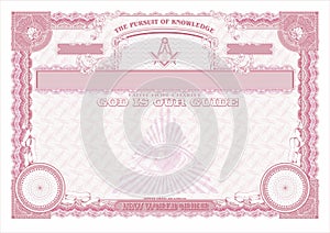 Horizontal Form for Creating a Masonic Certificate Purple