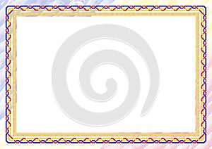 Horizontal frame and border with Andorra flag