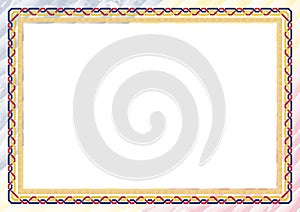 Horizontal frame and border with Chad flag