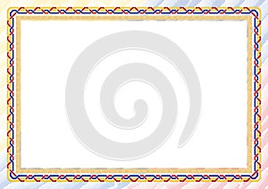 Horizontal frame and border with Colombia flag