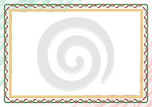 Horizontal frame and border with Congo flag
