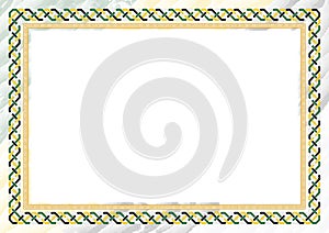 Horizontal frame and border with Dominica flag