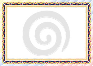 Horizontal frame and border with Ecuador flag