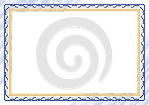 Horizontal frame and border with El Salvador flag