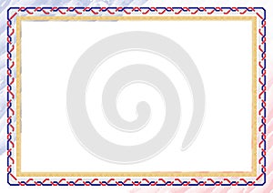 Horizontal frame and border with France flag