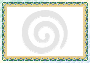 Horizontal frame and border with Gabon flag