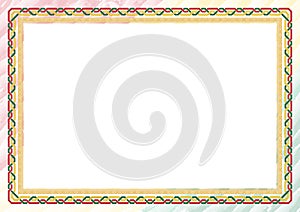 Horizontal frame and border with Ghana flag