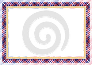 Horizontal frame and border with Haiti flag