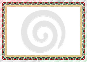 Horizontal frame and border with Libya flag