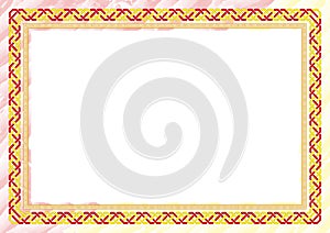 Horizontal frame and border with Macedonia flag