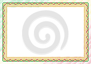 Horizontal frame and border with Mali flag