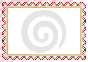 Horizontal frame and border with Monaco flag