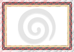 Horizontal frame and border with Montenegro flag