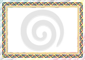 Horizontal frame and border with Mozambique flag