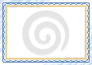 Horizontal frame and border with Nicaragua flag