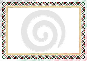 Horizontal frame and border with Palestine flag