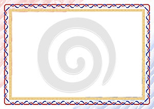 Horizontal frame and border with Paraguay flag