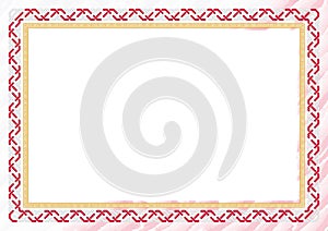 Horizontal frame and border with Poland flag