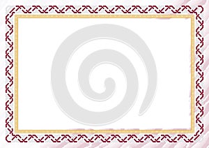 Horizontal frame and border with Qatar flag
