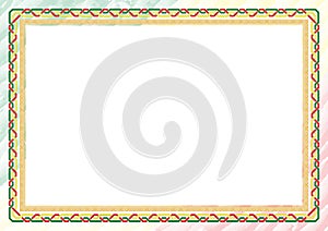 Horizontal frame and border with Senegal flag