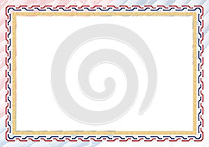 Horizontal frame and border with Serbia flag