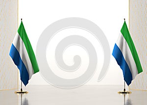 Horizontal frame and border with Sierra Leone flag