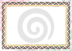 Horizontal frame and border with Sudan flag