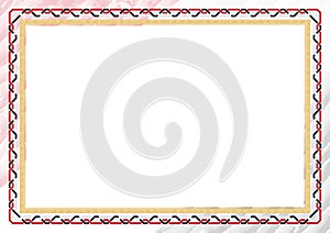 Horizontal frame and border with Yemen flag