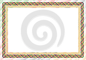 Horizontal frame and border with Zambia flag