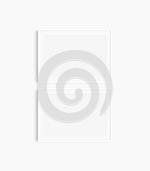 Horizontal frame mockup 7:5, 70x50, A4, A3, A2, A1 landscape. Set of two thin white frames. Gallery wall mockup, set of 2 frames.