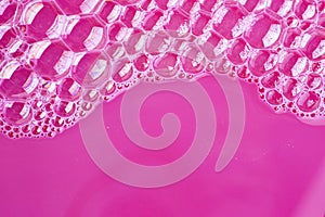 Horizontal glamorous pink background with bubbles