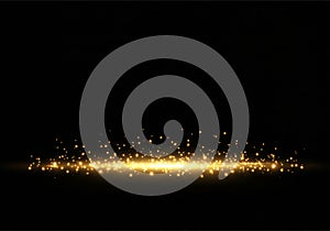 Horizontal Golden Glow Base with Soft Particle Spread