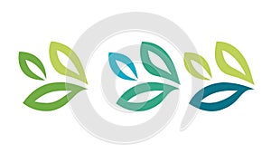 Horizontal Green Leaf Branch Divider Art, vector design Generative AI