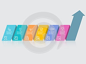 horizontal growth graph steps timeline infographic presentation element report background