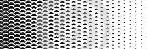 horizontal halftone of black car design for pattern and background
