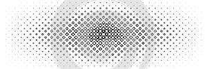 horizontal halftone of black and white spread square and semicircle design for pattern and bakcground