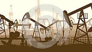 Horizontal illustration with units for oil industry.