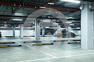 Horizontal image of caro on underground parking lot