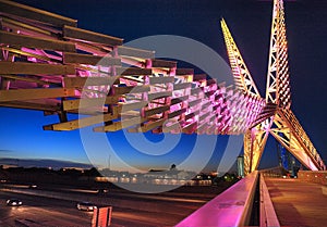 Sky dance bridge on I-40 in Oklahoma City, horizontal image photo