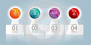 Horizontal infogrphics element presentation