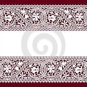 Horizontal Lace Seamless Pattern.
